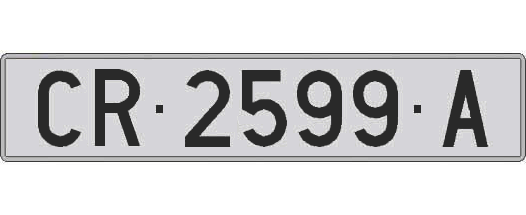 CR2599A matricula larga