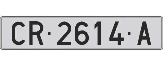CR2614A matricula larga