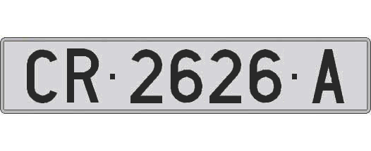 CR2626A matricula larga