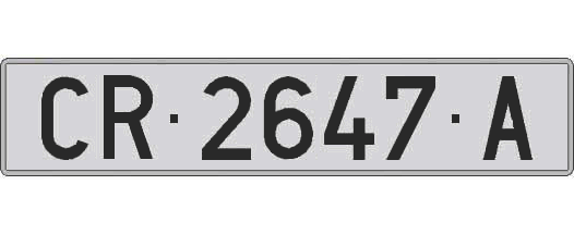 CR2647A matricula larga