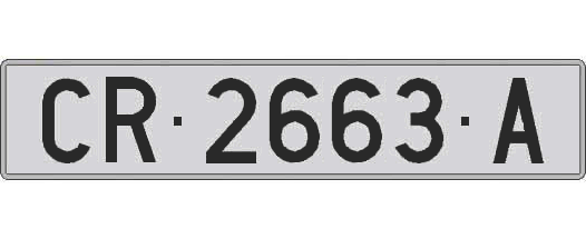 CR2663A matricula larga