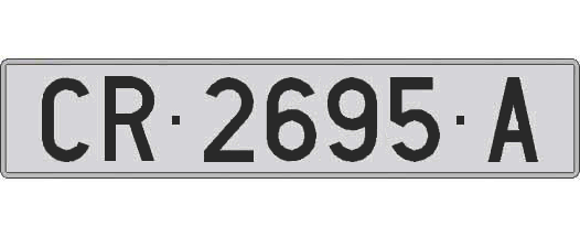 CR2695A matricula larga