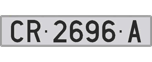 CR2696A matricula larga