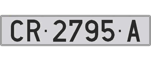 CR2795A matricula larga
