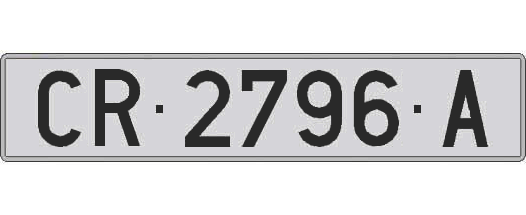 CR2796A matricula larga