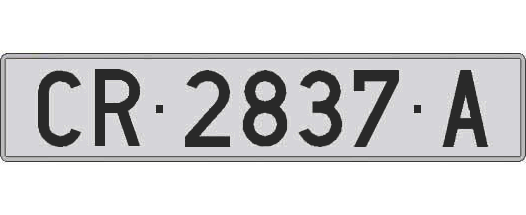 CR2837A matricula larga