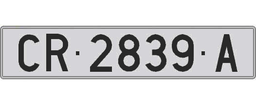 CR2839A matricula larga