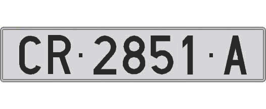 CR2851A matricula larga