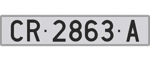 CR2863A matricula larga