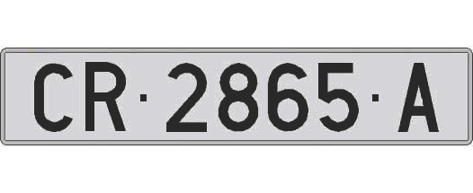 CR2865A matricula larga