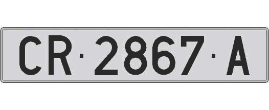 CR2867A matricula larga