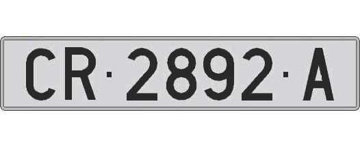 CR2892A matricula larga