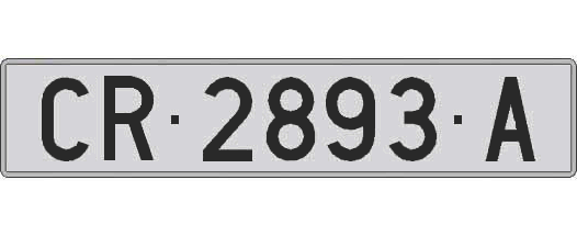 CR2893A matricula larga
