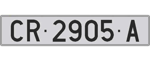 CR2905A matricula larga