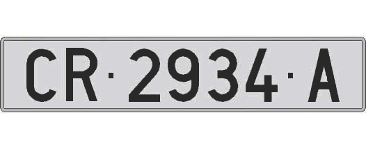 CR2934A matricula larga