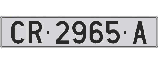 CR2965A matricula larga