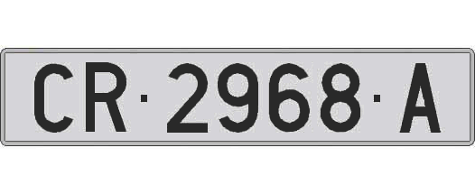 CR2968A matricula larga