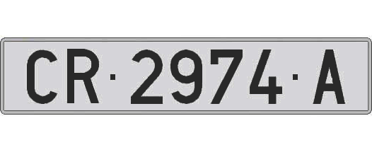 CR2974A matricula larga
