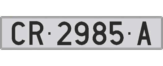CR2985A matricula larga