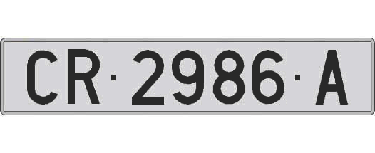 CR2986A matricula larga