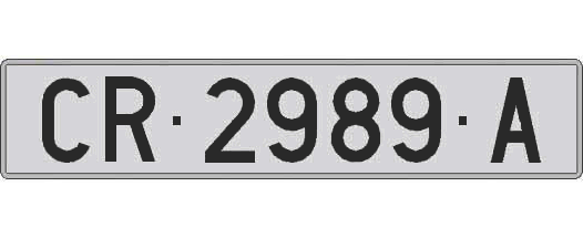 CR2989A matricula larga