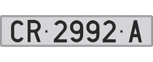 CR2992A matricula larga