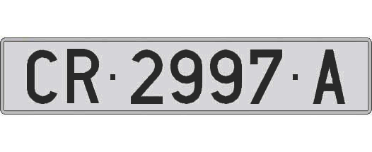 CR2997A matricula larga