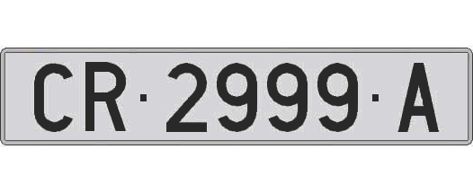 CR2999A matricula larga