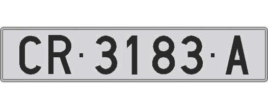 CR3183A matricula larga