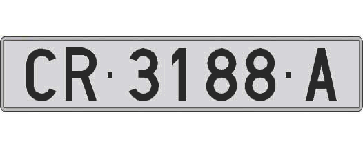 CR3188A matricula larga