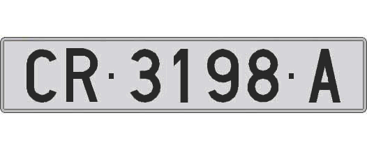 CR3198A matricula larga