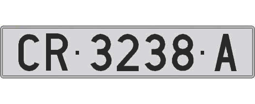 CR3238A matricula larga