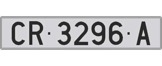 CR3296A matricula larga