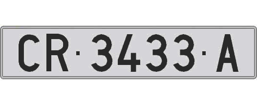 CR3433A matricula larga