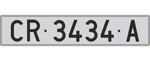 CR3434A matricula larga
