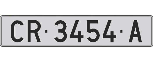 CR3454A matricula larga