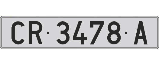 CR3478A matricula larga