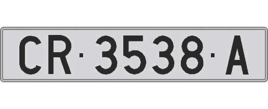 CR3538A matricula larga