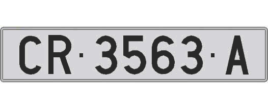 CR3563A matricula larga