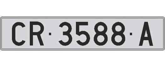 CR3588A matricula larga