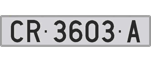 CR3603A matricula larga