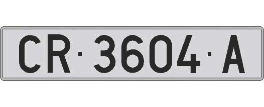 CR3604A matricula larga