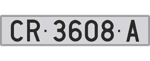 CR3608A matricula larga