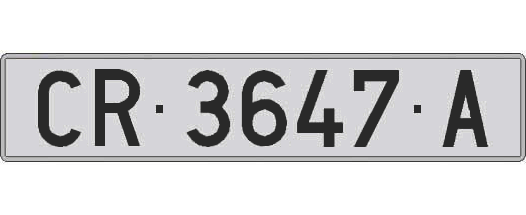 CR3647A matricula larga
