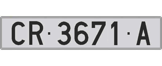 CR3671A matricula larga