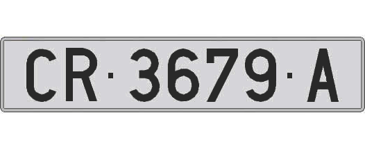 CR3679A matricula larga
