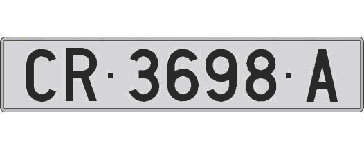 CR3698A matricula larga