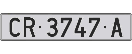 CR3747A matricula larga