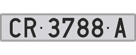 CR3788A matricula larga