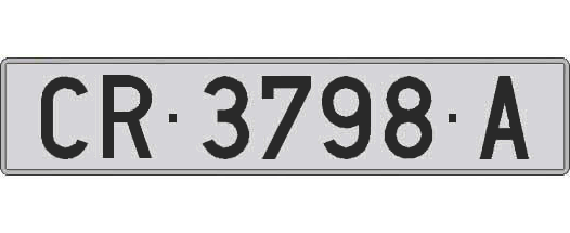 CR3798A matricula larga